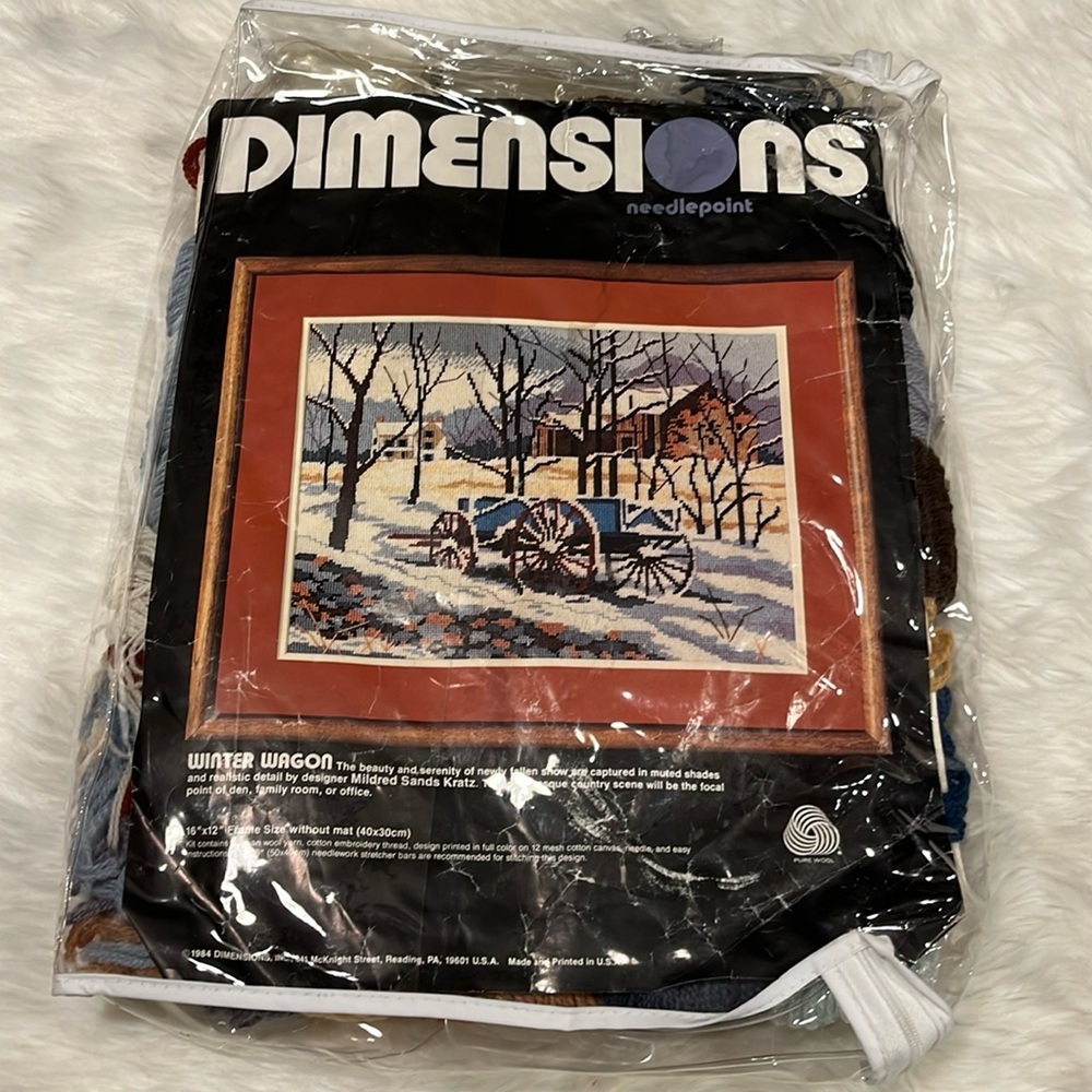 Vintage Dimensions 1984 Winter Wagon by Mildred Sands Keats #2251 Crostitch